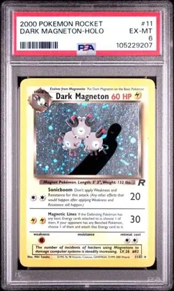 DARK MAGNETON PSA 6 #11 • 2000 POKEMON TEAM ROCKET HOLO EX-MT - Image 1