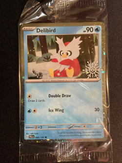 Pokemon TCG - Delibird 046/193 Holiday Calendar 2025 Stamped Promo - Sealed/NM - Image 1