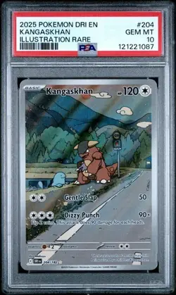 2025 POKEMON DRI EN-DESTINED RIVALS ILLUSTRATION RARE #204 KANGASKHAN PSA 10 - Image 1