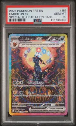 2025 POKEMON PRISMATIC EVOLUTIONS UMBREON EX 161/131 SIR PSA 10 GEM MINT - Image 1