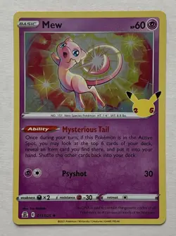 Pokemon Celebrations Mew 011/025 Holo 25th Anniversary LP - Image 1