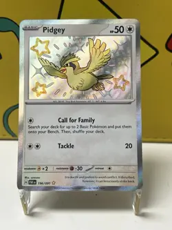 Pokemon TCG - Pidgey 196/091 - Paldean Fates - Shiny Rare Holo - MINT - Image 1