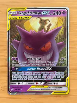 Pokemon Gengar & Mimikyu GX 53/181 Sun & Moon Team Up Tag Team Holo Foil - Image 1