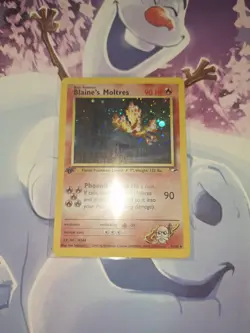 1st Edition Blaine's Moltres 1/132 Gym Heroes Holo Rare Vintage Pokemon Card - Image 1