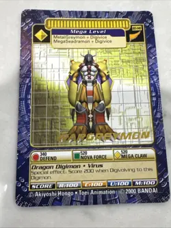 WarGreymon BO-148 Gold Foil Digimon Digi-Battle Card TCG Series 3 - Image 1