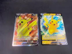 2 CARD PIKACHU V POKEMON HOLO RARE LOT - Image 1