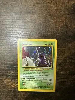 Heracross Neo Genesis Holo Unlimited Rare Pokemon TCG Card 6/111 NM Condition - Image 2