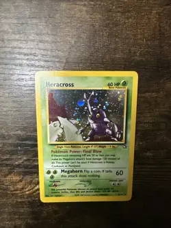 Heracross Neo Genesis Holo Unlimited Rare Pokemon TCG Card 6/111 NM Condition - Image 3