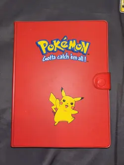 Vintage 1999 Authentic Red Pikachu Pokemon 4-Pocket Card Binder Book Album - Image 1