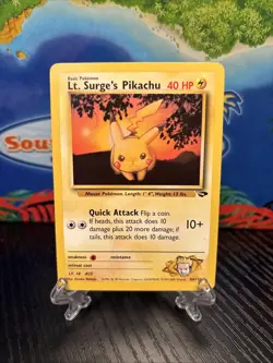 Pokemon TCG Lt. Surge's Pikachu Card #84/132 Gym Challenge Regular - Image 1