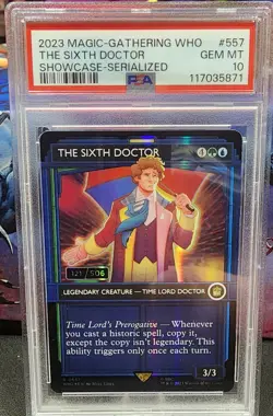 2023 MTG DOCTOR WHO SC-SERIALIZED #557 THE SIXTH DOCTOR 121/506 PSA 9 - Image 1
