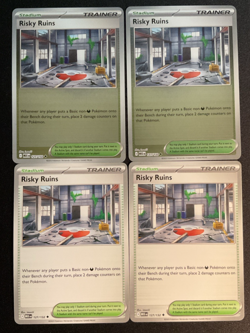 Pokemon TCG Playset - 4x Risky Ruins 127/132 (2x Reverse Holo, 2x Regular) - NM - Image 1