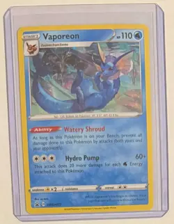 2020 Pokemon TCG Vaporeon SWSH072 Sword & Shield Black Star Promo Holo - Image 1