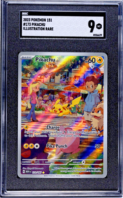Pikachu Pokemon Scarlet & Violet 151 Illustration Rare IR #173 SGC 9 MInt - Image 1