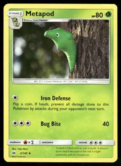 Pokemon TCG Pokemon Metapod Metapod Uncommon Regular - Image 1