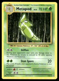 Pokemon TCG Pokemon Metapod Metapod Uncommon Regular 2016 - Image 1