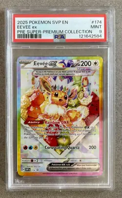 PSA 9 MINT Pokemon Eevee ex 174 Prismatic SuperPremiumCollection Promo BlackStar - Image 1