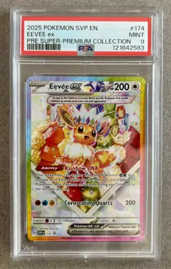 PSA 9 MINT Pokemon Eevee ex 174 Prismatic SuperPremiumCollection Promo BlackStar - Image 2