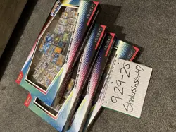 Pokemon Prismatic Evolutions Lucario EX and Tyranitar EX Premium Collection 4x - Image 1