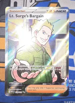 Pokemon TCG - Mega Evolution - Lt. Surge's Bargain #170/132 Full Art - Near Mint - Image 1