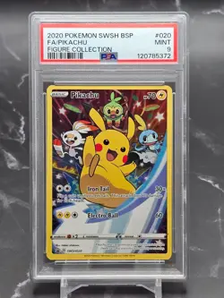 2020 Pokemon Pikachu SWSH020 Full Art Promo | Black Star | PSA 9 Mint - Image 1