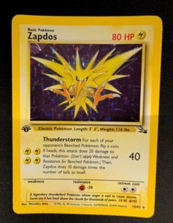 Fossil | POKEMON 1ST EDITION #15 ZAPDOS HOLO - Image 1