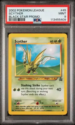 2002 POKEMON LEAGUE PROMO BLACK STAR 45 SCYTHER - PSA 9 - Image 1