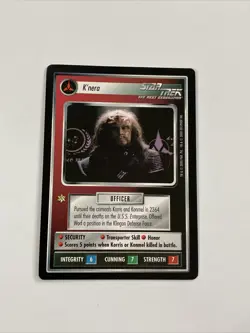 Star Trek CCG Personnel Klingon K’nera Black Boarder Card - Image 1