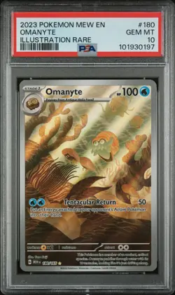 PSA 10 GEM MINT Omanyte 180/165 151 Illustration Rare Holo Pokemon Card - Image 1
