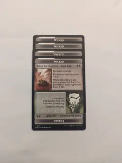 (4) Wicked Role / Cursed Role Token *PLAYSET* Wilds of Eldraine Regular NM MTG - Image 1