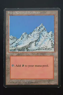 Magic The Gathering MTG SNOW-COVERED MOUNTAIN Ice Age MP Moderately Played - Image 1