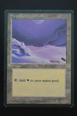 Magic The Gathering MTG SNOW-COVERED PLAINS Ice Age MP Moderately Played - Image 1