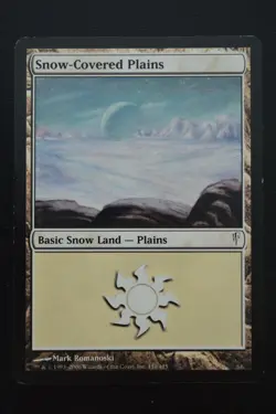 Magic The Gathering MTG SNOW-COVERED PLAINS Coldsnap MP Moderately Played - Image 1