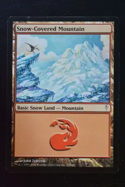 Magic The Gathering MTG SNOW-COVERED MOUNTAIN Coldsnap LP Lightly Played - Image 1