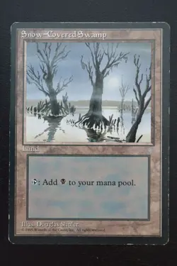 Magic The Gathering MTG SNOW-COVERED SWAMP Ice Age MP Moderately Played - Image 1