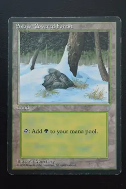Magic The Gathering MTG SNOW-COVERED FOREST Ice Age HP Heavily Played - Image 1