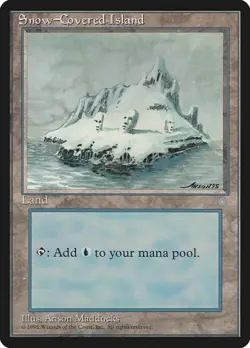 Magic The Gathering MTG SNOW-COVERED ISLAND Ice Age NM Near Mint - Image 1