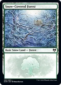 Magic The Gathering MTG SNOW-COVERED FOREST (285) Kaldheim NM Near Mint - Image 1