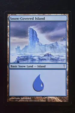 Magic The Gathering MTG SNOW-COVERED ISLAND Coldsnap LP Lightly Played - Image 1