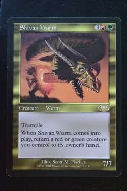 Magic The Gathering MTG SHIVAN WURM Planeshift LP Lightly Played - Image 1