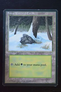 Magic The Gathering MTG SNOW-COVERED FOREST Ice Age LP Lightly Played - Image 1