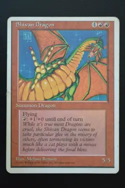 Magic The Gathering MTG SHIVAN DRAGON Fourth Edition HP Damaged - Image 1
