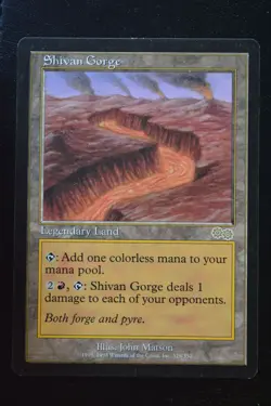 Magic The Gathering MTG SHIVAN GORGE Urza's Saga LP Lightly Played - Image 1