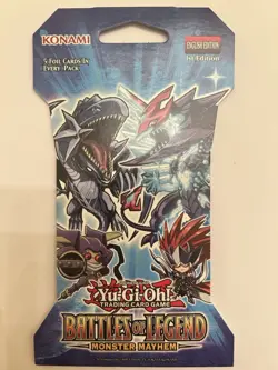 YuGiOh Battles of Legend Monster Mayhem Sleeved Booster Pack 1st Edition Sealed - Image 1