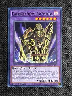 3x YuGiOh! - Earthbound Servant Geo Gremlina AGOV-EN031 Common 1st Edition NM - Image 2