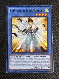 3x YuGiOh! - Shinobaron Shade Peacock AGOV-EN029 Common 1st Edition Near Mint - Image 2