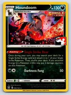 Houndoom Rare Pokemon Prize Pack Series Cards 096/163 NM - Image 1