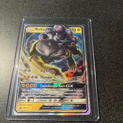 Raikou GX SM121 - NM FULL ART BLACK STAR PROMO Sun & Moon 2018 Pokemon TCG Card - Image 1
