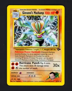 2000 Pokemon GIOVANNI'S MACHAMP Gym Challenge HOLO RARE Set Card 6/132 SWIRL NM+ - Image 2