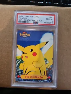 1999 Topps Pokemon Series 1 Character Cards #TV2 Pikachu PSA 10 POP 27 - Image 1